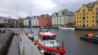 Boat at the pier in Alesund