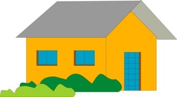 graphic orange house