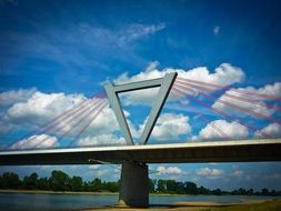 landscape of architecture of the suspension bridge across the Rhine