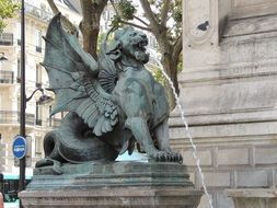 sculpture with fountain in france