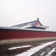 snow on the temple of heaven in china