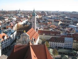 towers on the church in munich