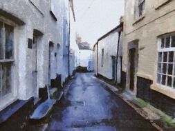 narrow street in the village