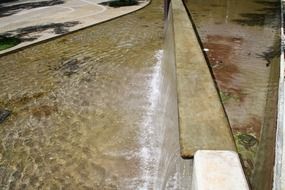 side view of the city fountain