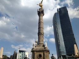 great historic monument with clouds view