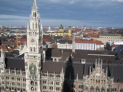 bell tower of church in Munich, Germany