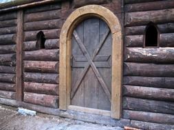 doors in the house with logs