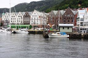 Norwegian port with beautiful houses