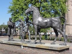 people and Horse, sculpture, Netherlands