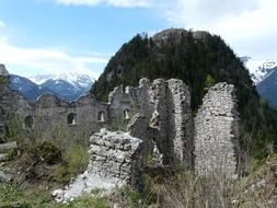 stone ruins with windows of fortress Ehrenberg