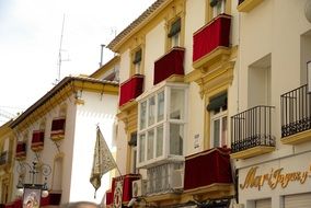 Red andalusia balconies in Spain