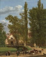countryside landscape on canvas painter Jean-Joseph-Xavier Bidauld