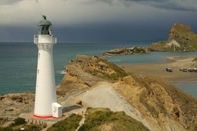 lighthouse in new zealand landscape