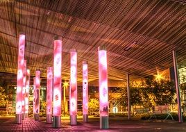 design of pink illuminated lights