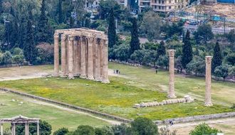 historical column in Athens