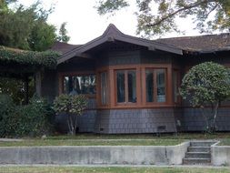 Small bungalow building made of wood