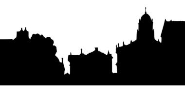 black silhouettes of buildings in oxford