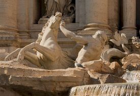 Trevi Fountain in Rome closeup