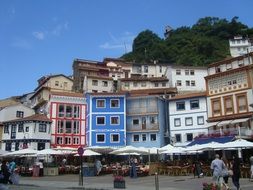 colorful town houses in Asturias, Spain
