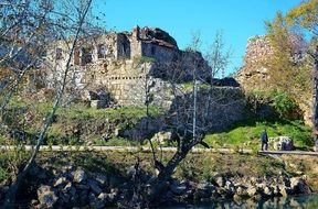 ruins of a historic castle on a sunny day