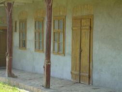 wooden doors and windows in the old house