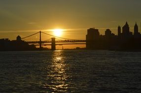 brooklyn bridge sunset