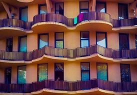 wavy balconies on the building