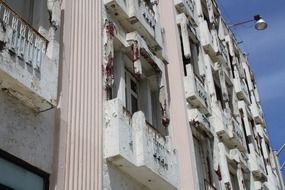 side view of white residential building