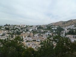 Panorama of Granada city spain