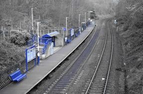 blue inventory at the railway station