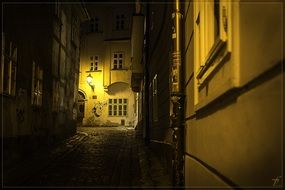 night illumination of the street in the old city