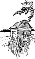 drawn wooden house