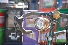 bike in toronto close up on blurred background