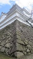 bottom view of the ancient castle in Japan