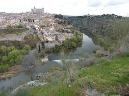 landscape of old town in madrid