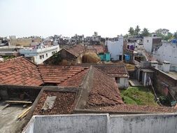 roofs of houses in India