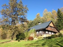 Wooden cottage in the mountains