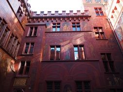 Basel Town Hall with red walls