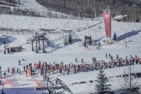 skiers in Salt lake city Olympic park