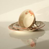antique porcelain coffee cup and plates