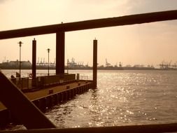 port in a hamburger at dusk