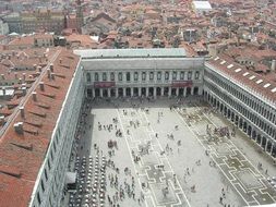 top view of the historical center, italy, venice