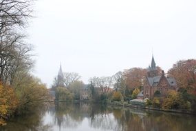 medieval canal brugge belgium