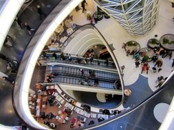 top view of the stairs in the mall in frankfurt