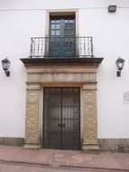 Balcony on a old facade wall