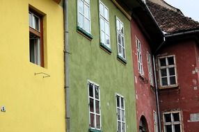 colored houses of the city of Sighisoara, Romania