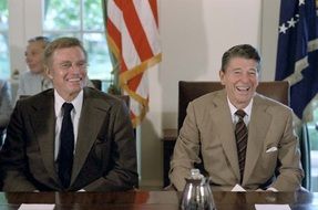 meeting of presidents Ronald Reagan and Charlton Heston