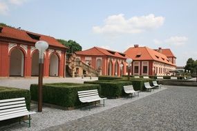 view of the constructions of Troja Castle in Prague