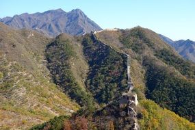 panoramic view of the chinese wall on a sunny day
