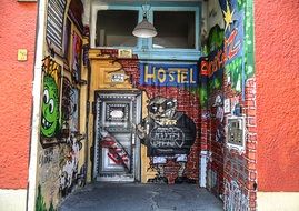 wall painted graffiti bright